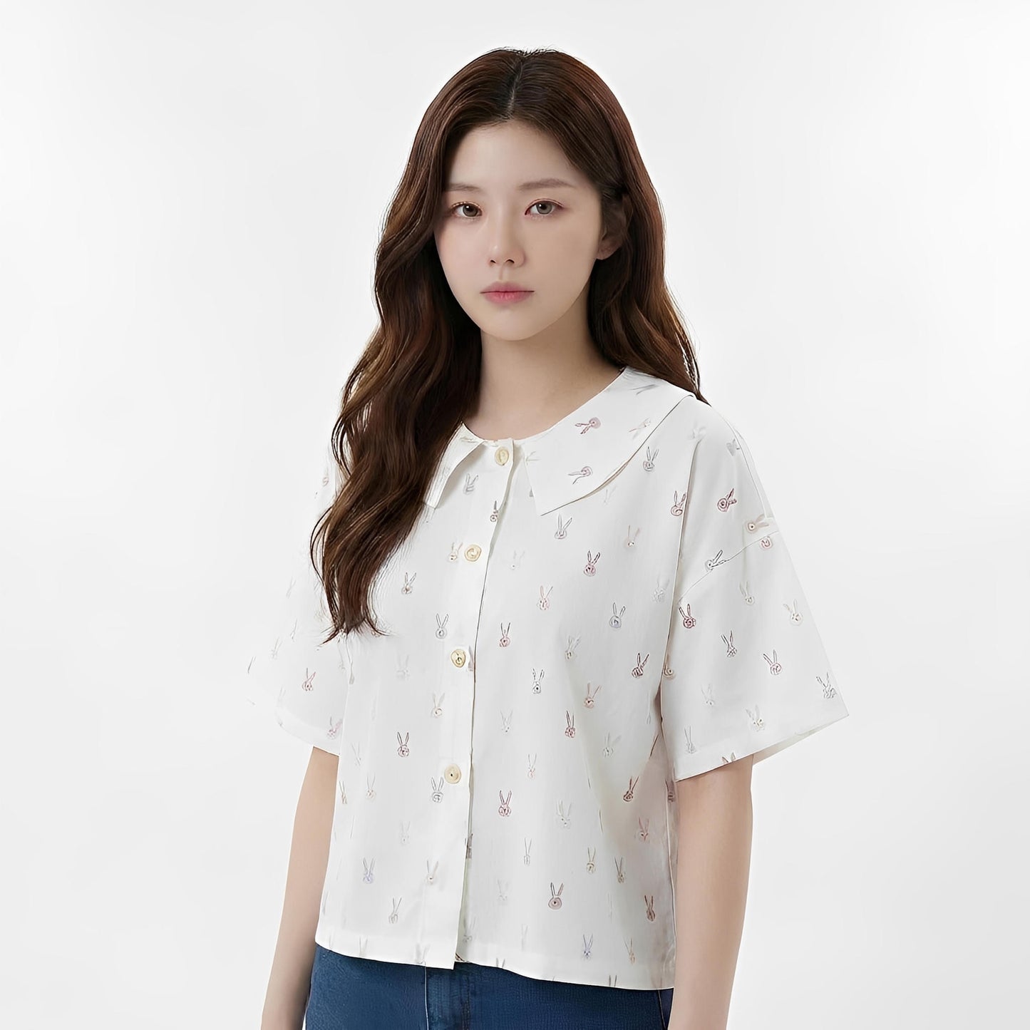 S42_Bunny Garden Cotton Twill Printed Shirt - PALIN2559