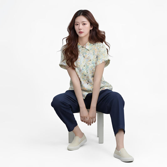 S433_Ditsy Floral Cotton Shirt