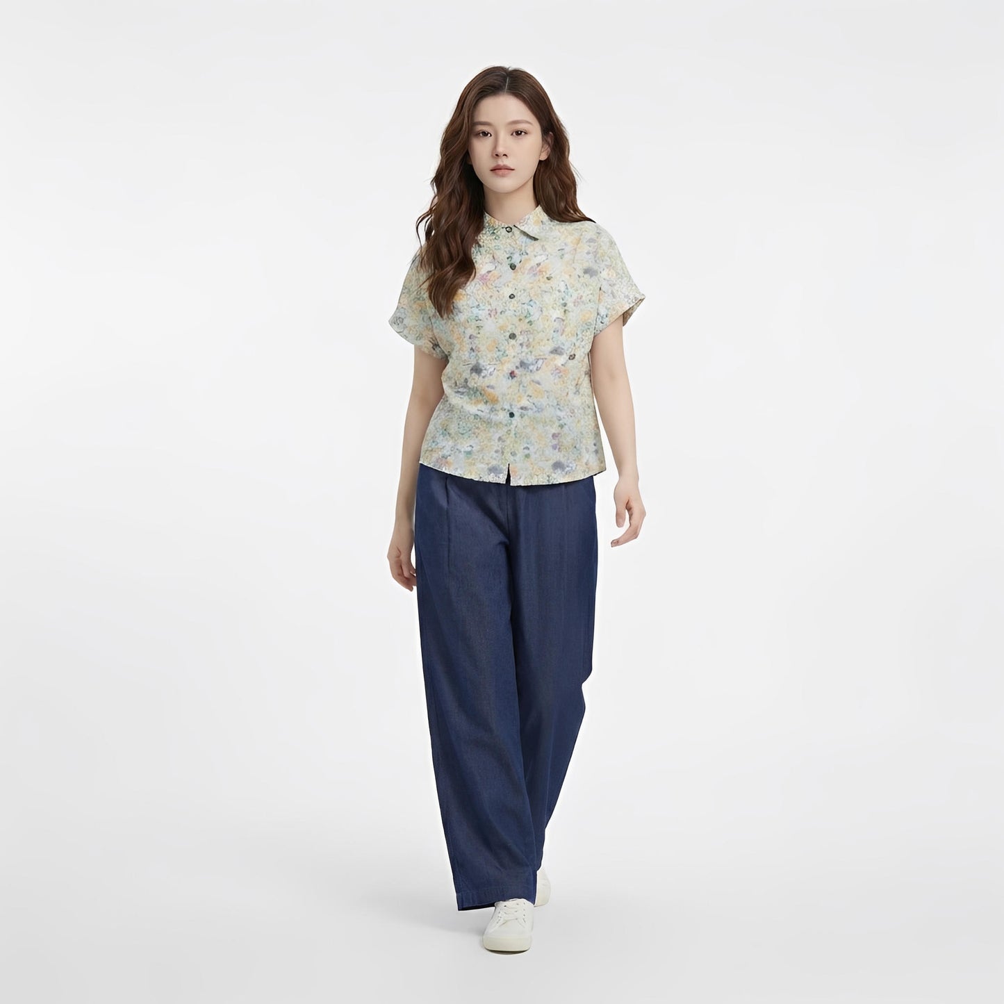 S433_Ditsy Floral Cotton Shirt