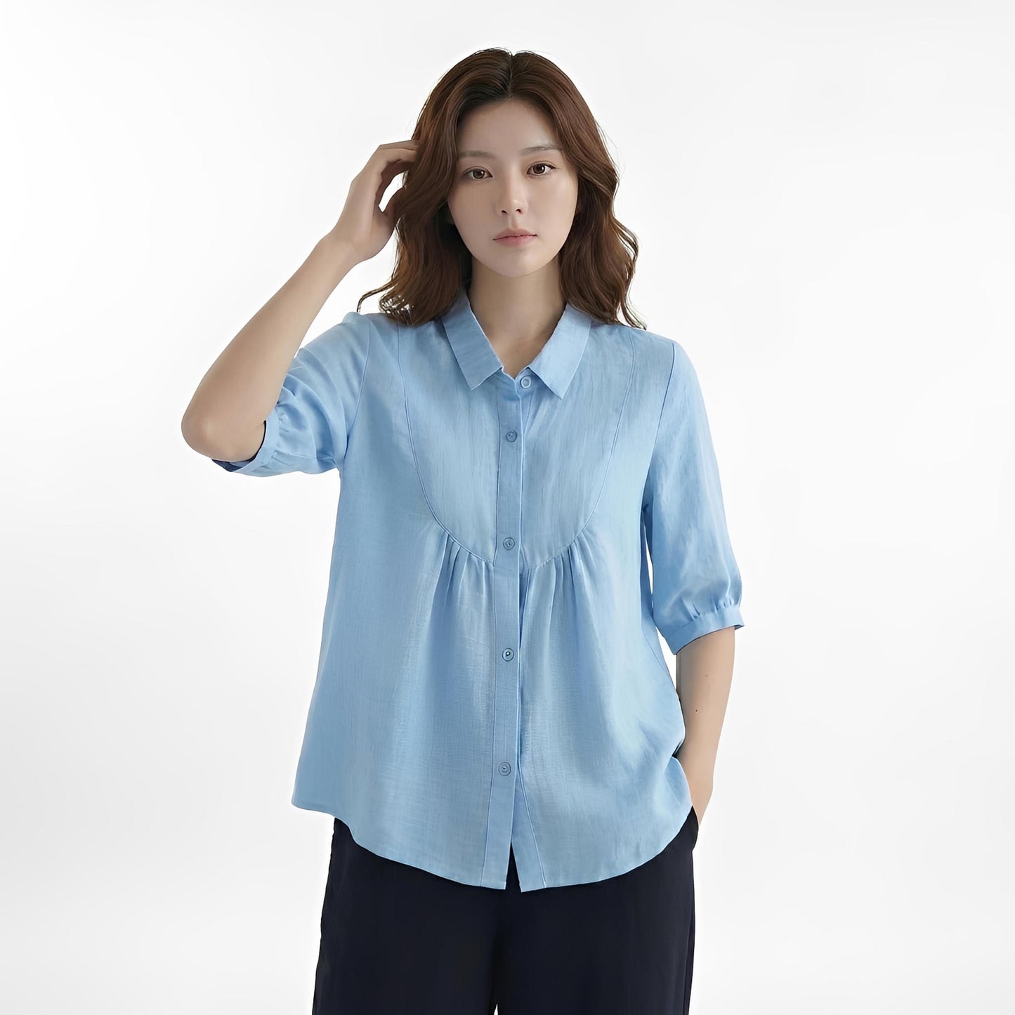 S388_Yoke Shirt with Gathering Detail - PALIN2559