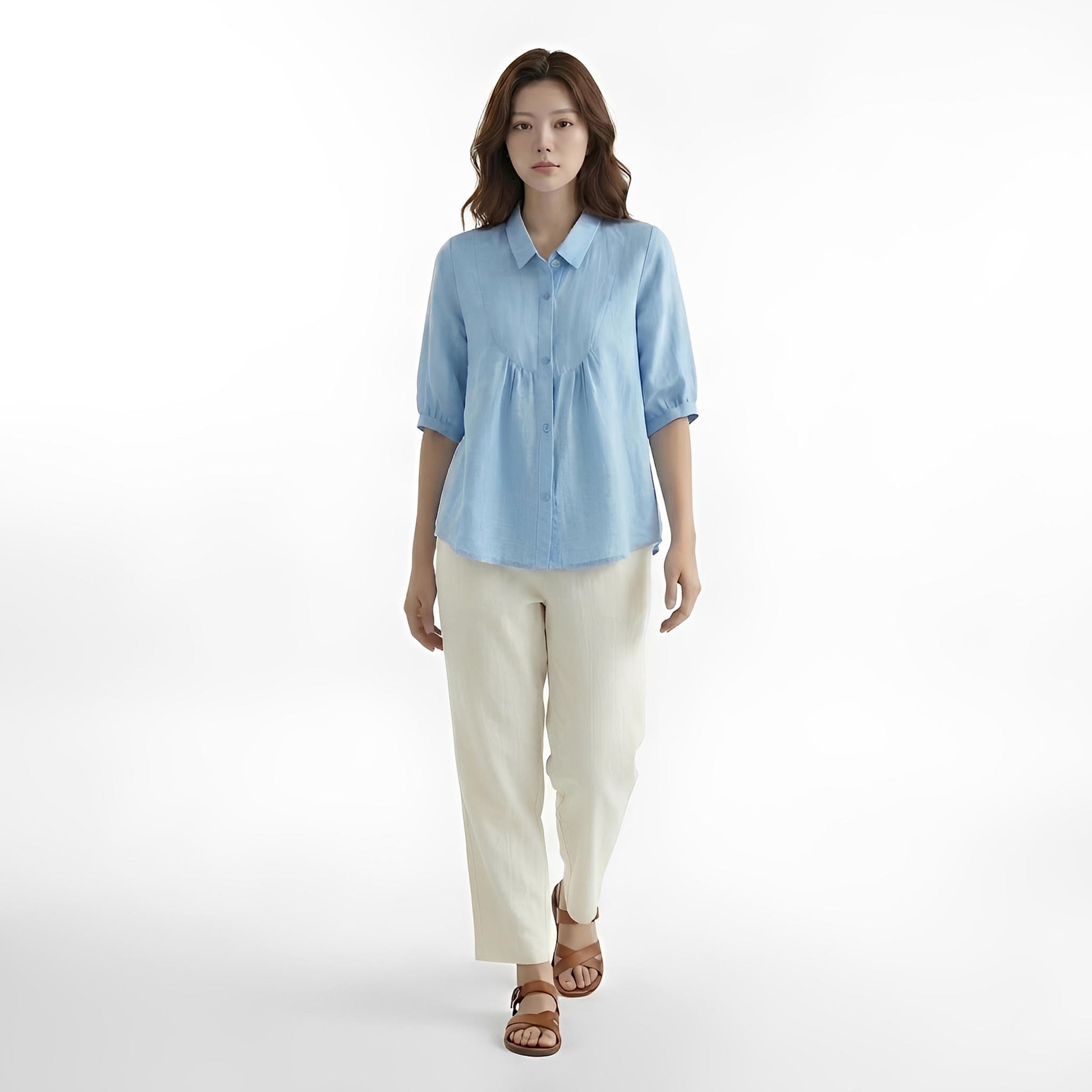 S388_Yoke Shirt with Gathering Detail - PALIN2559