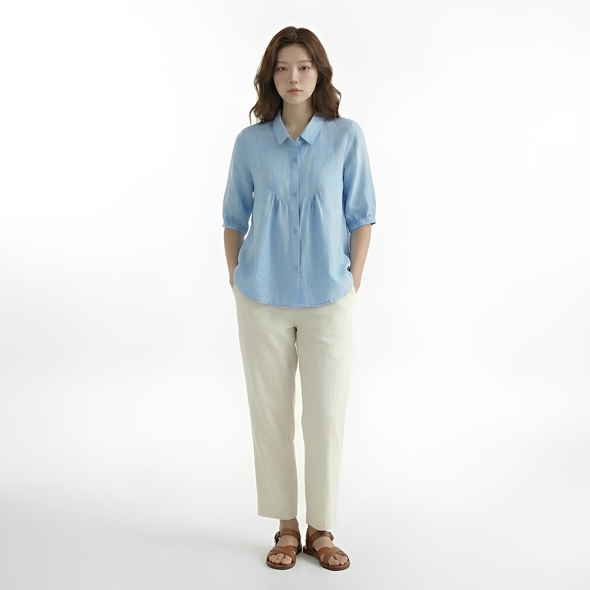 S388_Yoke Shirt with Gathering Detail - PALIN2559