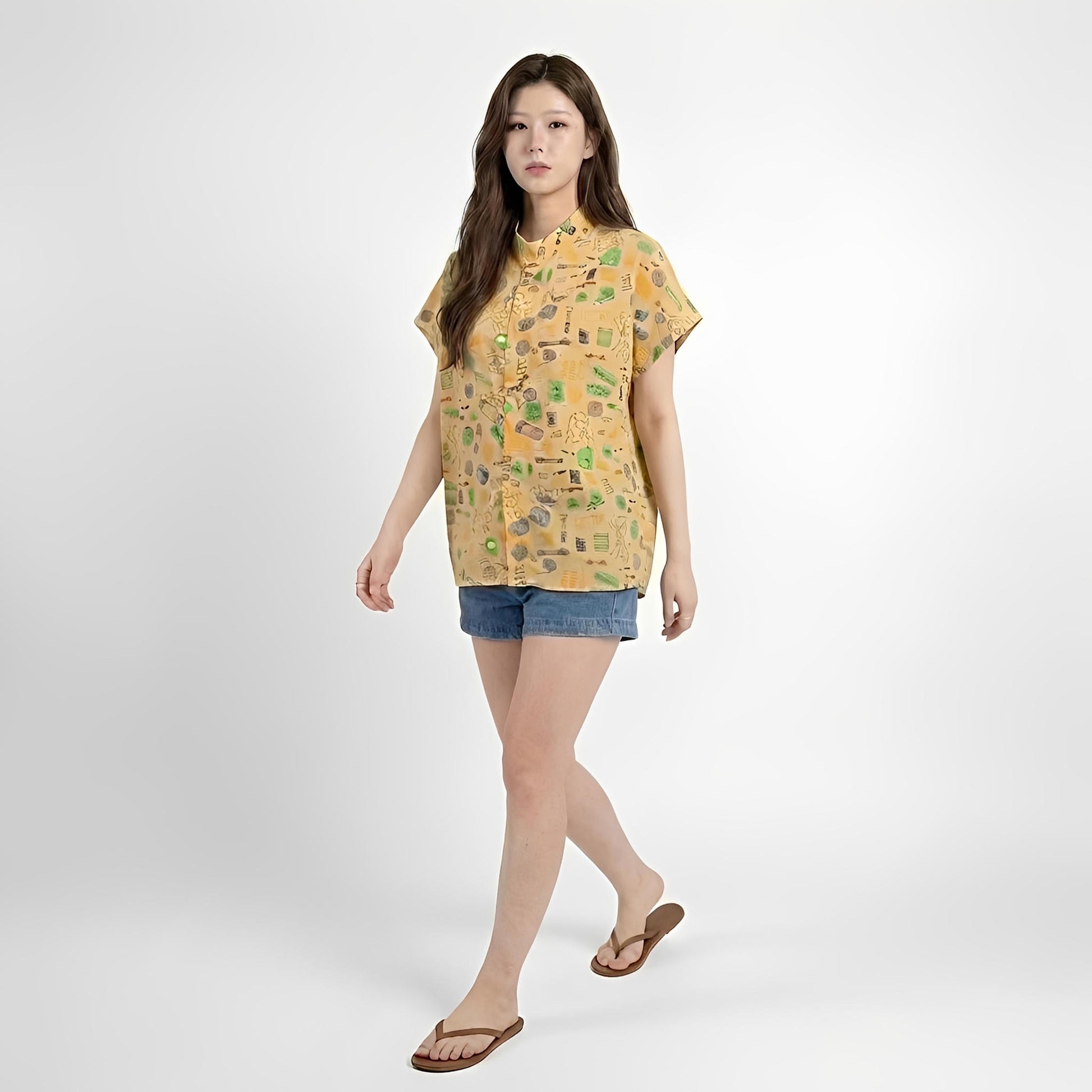 S190_Puffy Cat &amp; Craft Washer Cotton Oversize Top - PALIN2559