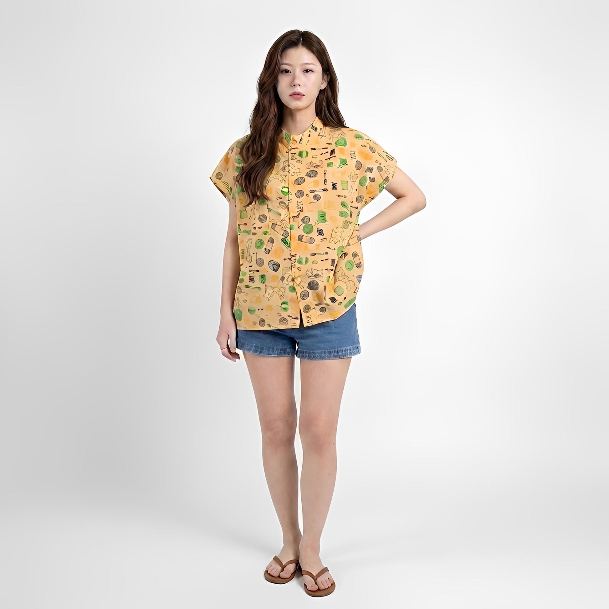 S190_Puffy Cat &amp; Craft Washer Cotton Oversize Top - PALIN2559