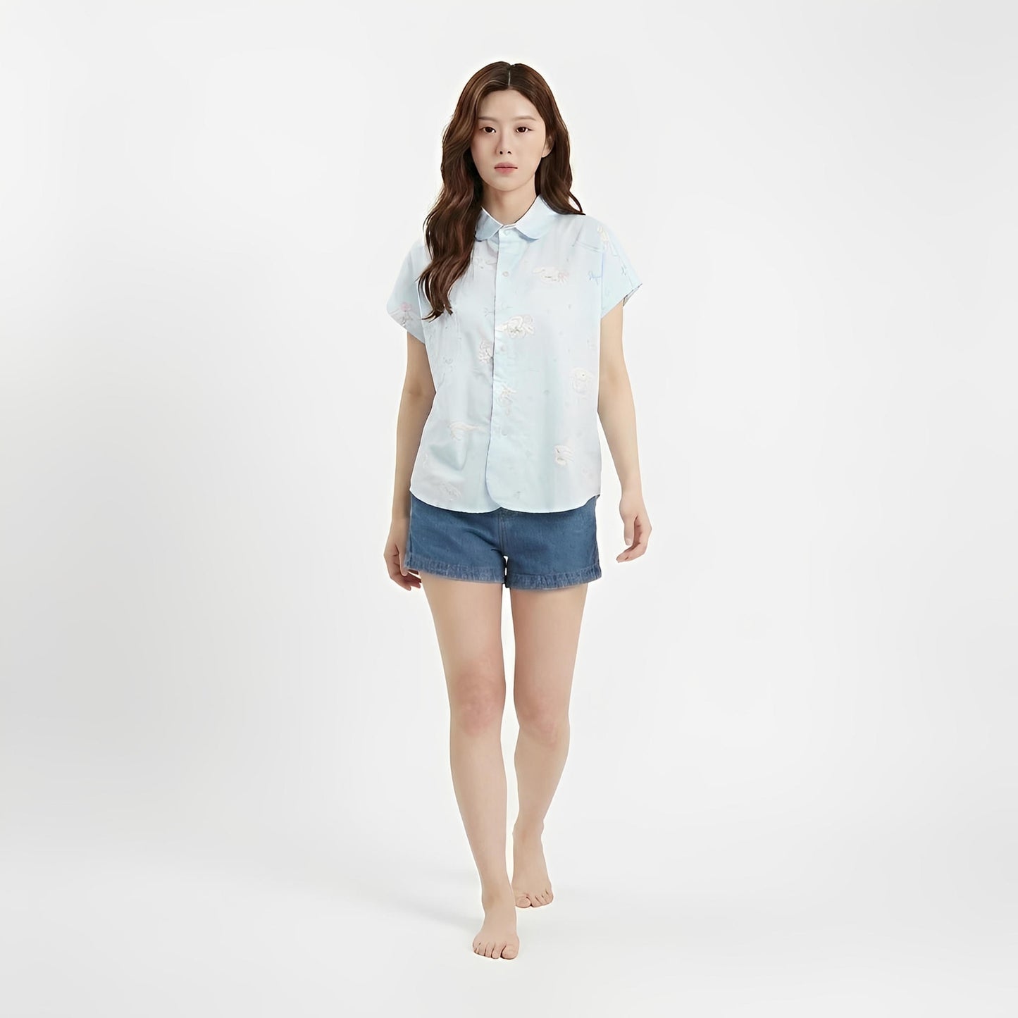 S206_Kawaii Bunny Twill Cotton Peter Pan Top - PALIN2559