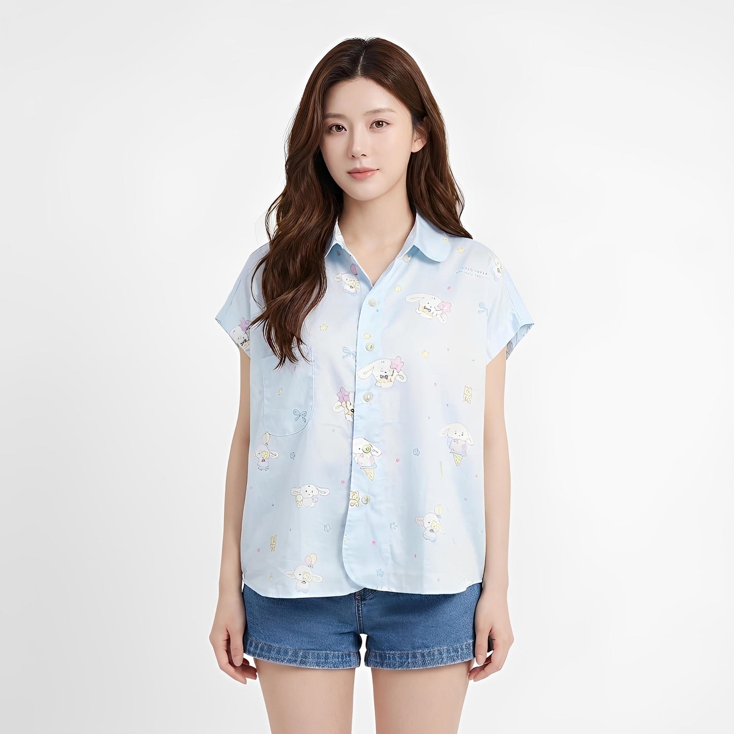 S206_Kawaii Bunny Twill Cotton Peter Pan Top - PALIN2559