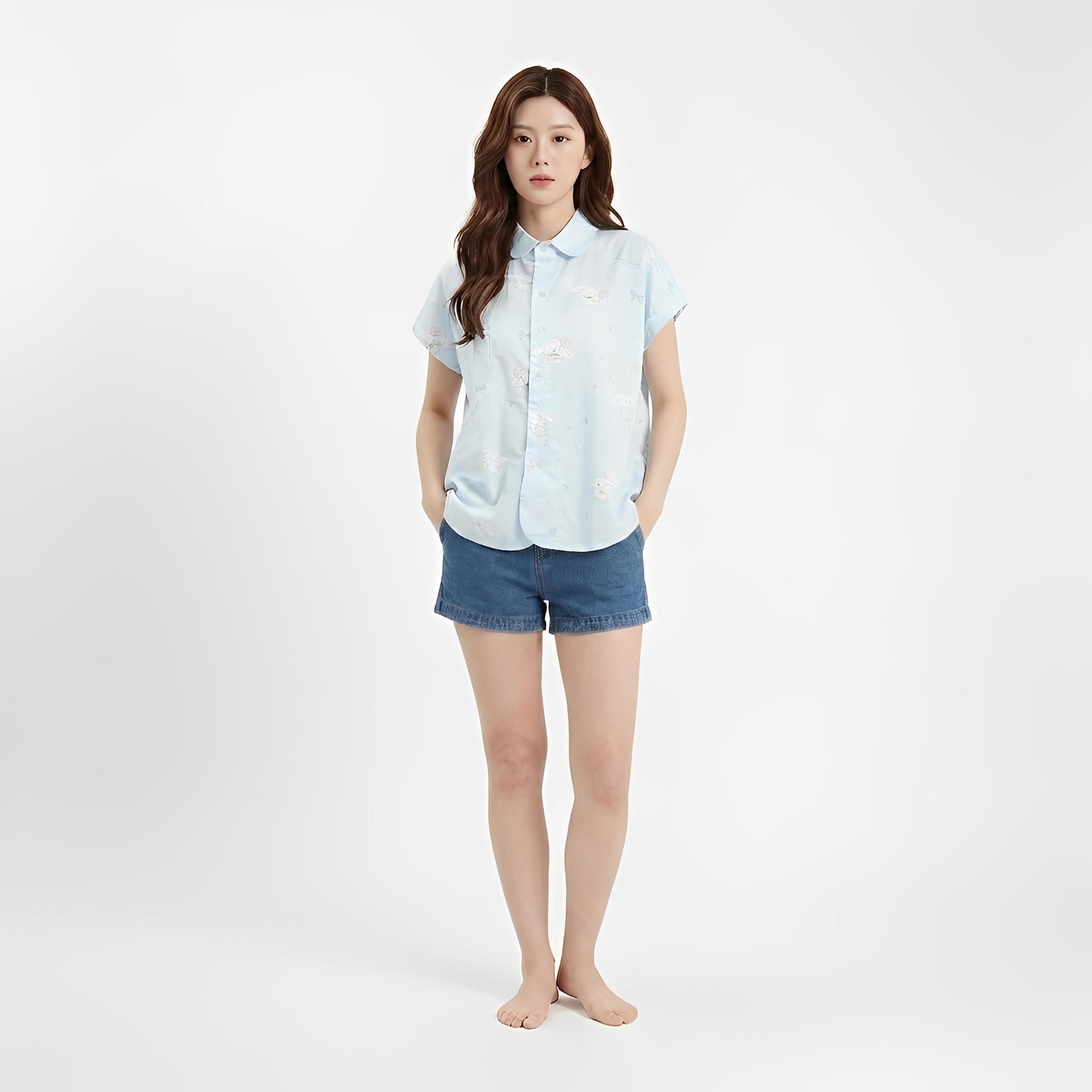 S206_Kawaii Bunny Twill Cotton Peter Pan Top - PALIN2559