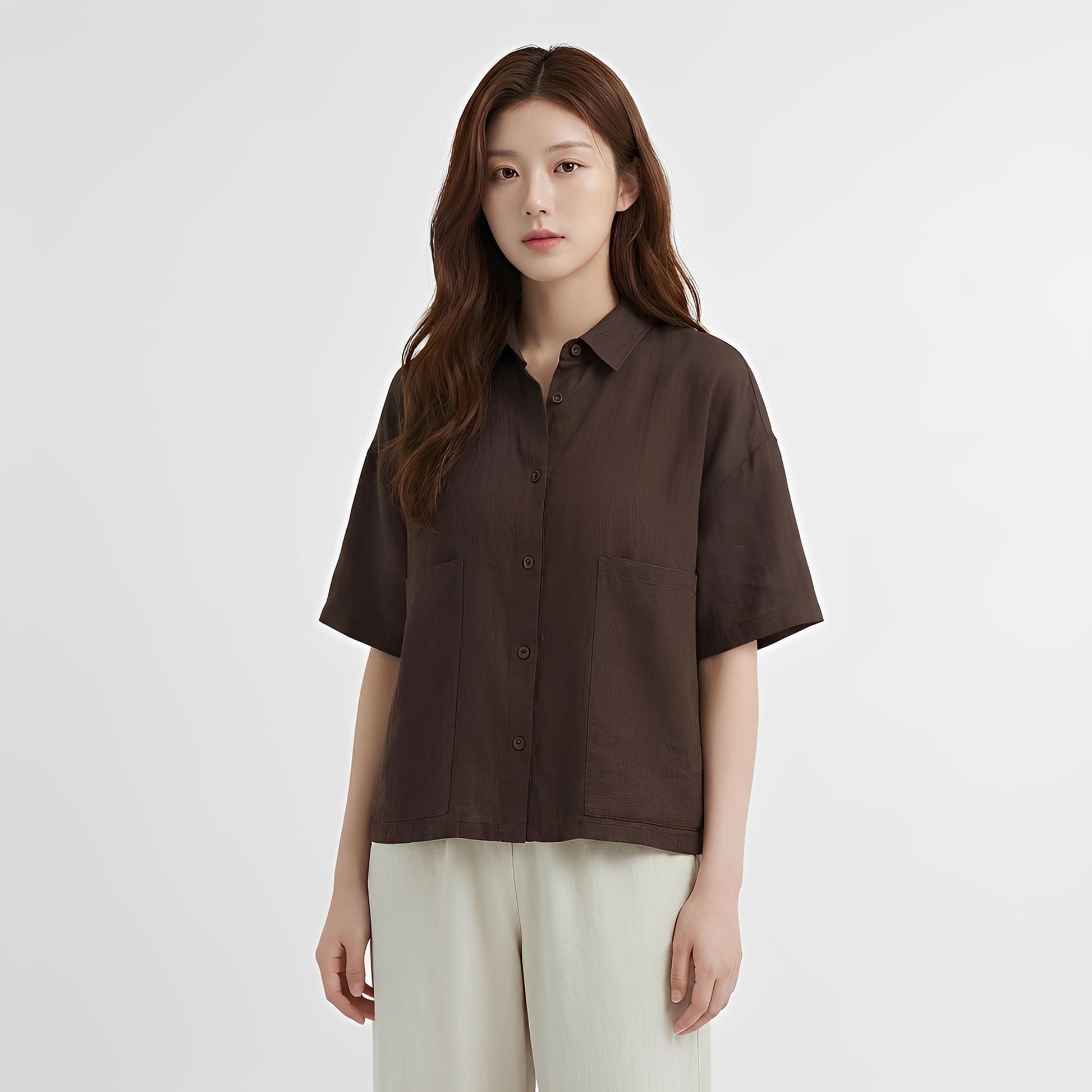 S372_Slow Breeze Oversized Cotton Shirt - PALIN2559