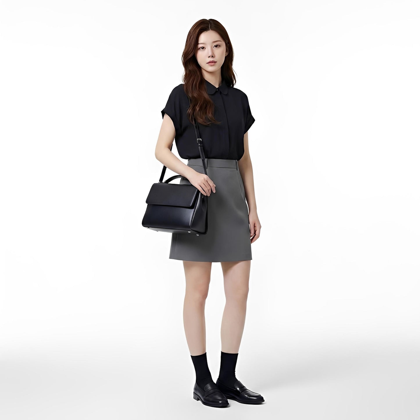 S375_Soft Morning Small Petal Collar Cotton Shirt - PALIN2559