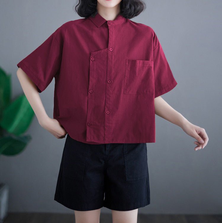 S395_Soft cotton washer Collar combined with Chinese collar - PALIN2559