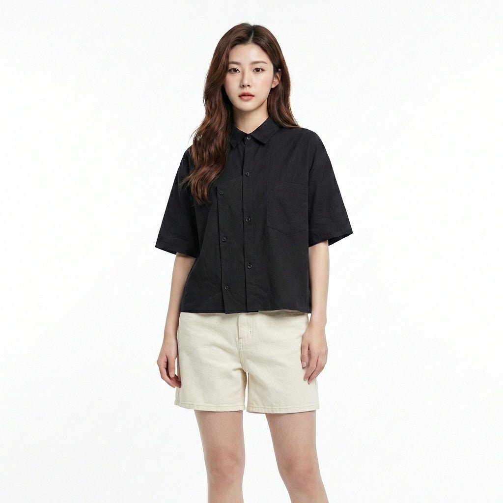 S395_Soft cotton washer Collar combined with Chinese collar - PALIN2559