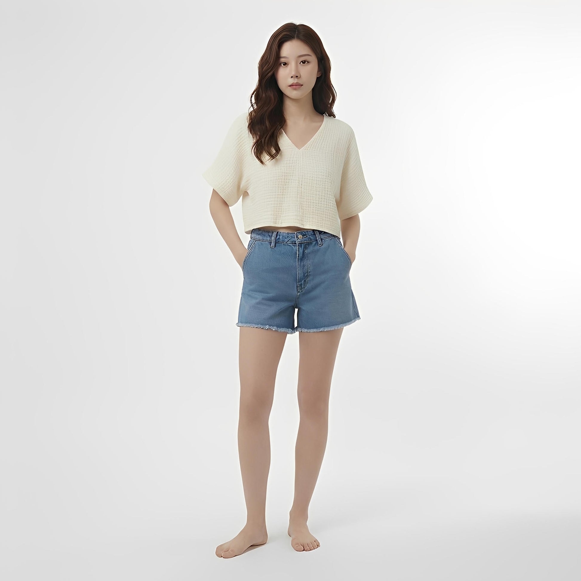 S441_Aria Soft Cloud Double Gauze Cotton Crop Top - PALIN2559