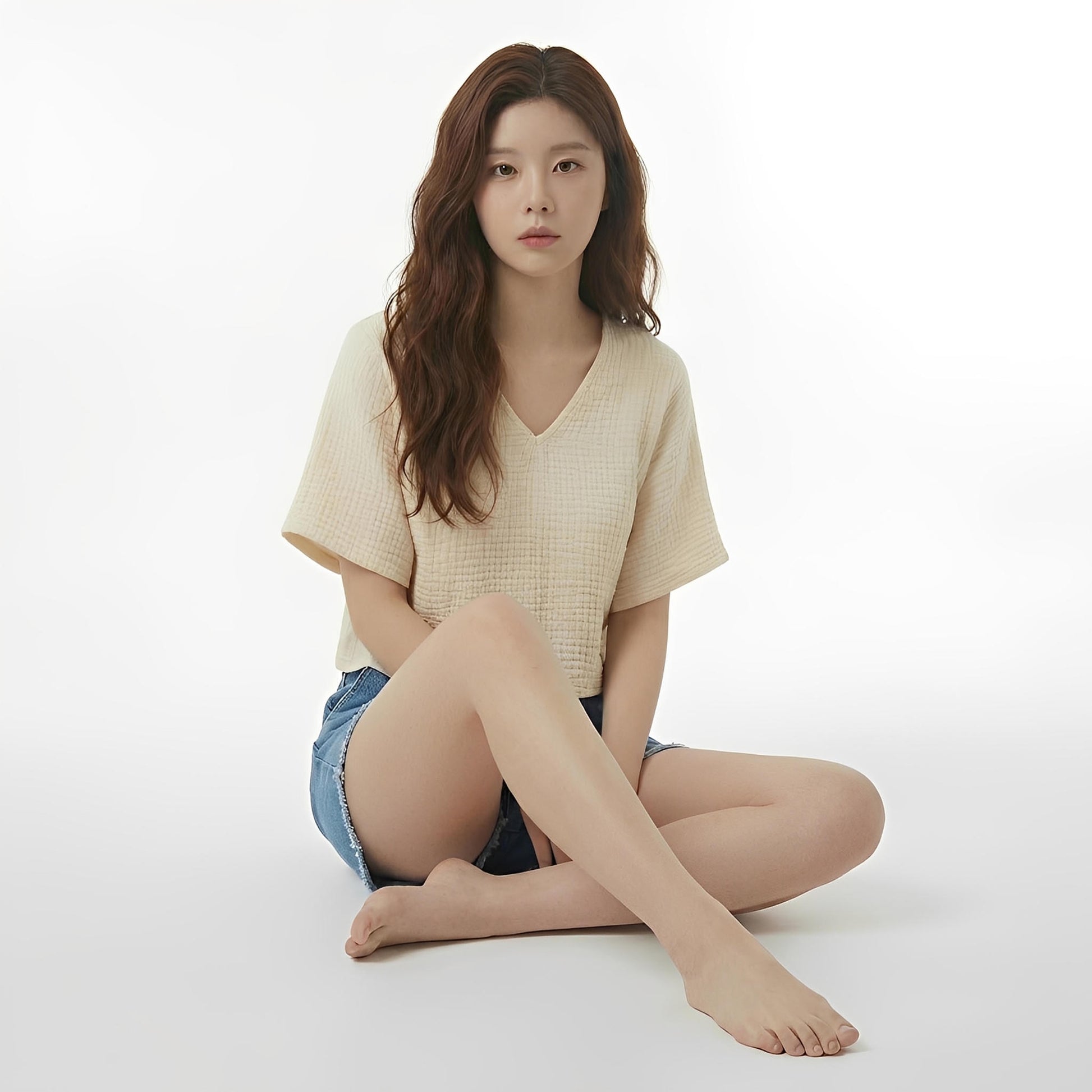 S441_Aria Soft Cloud Double Gauze Cotton Crop Top - PALIN2559