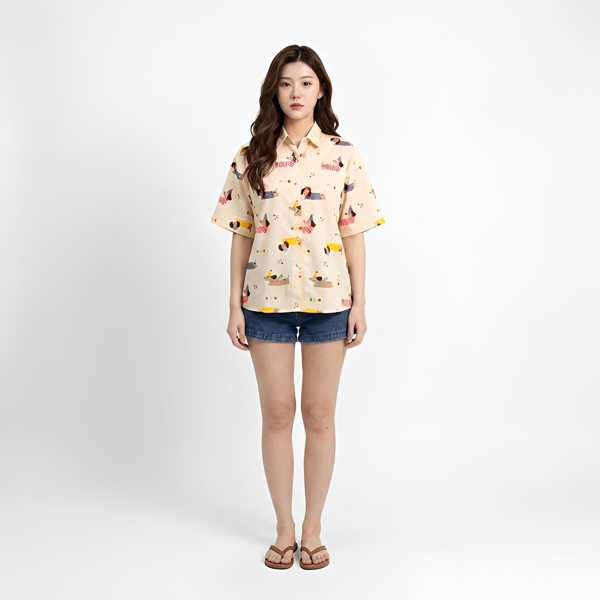 S449_Party Dog Twill Cotton Shirt - PALIN2559