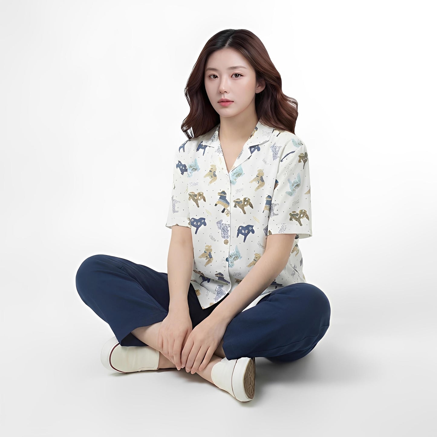 S56_Horse Parade Cotton Twill Printed Shirt - PALIN2559