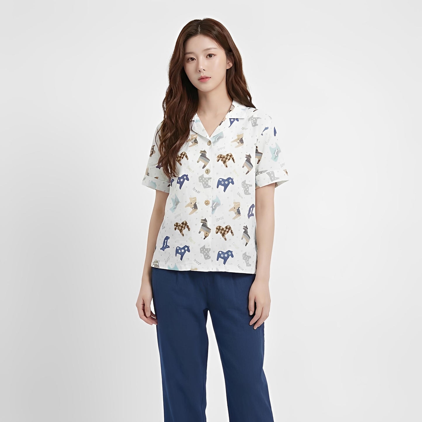 S56_Horse Parade Cotton Twill Printed Shirt - PALIN2559