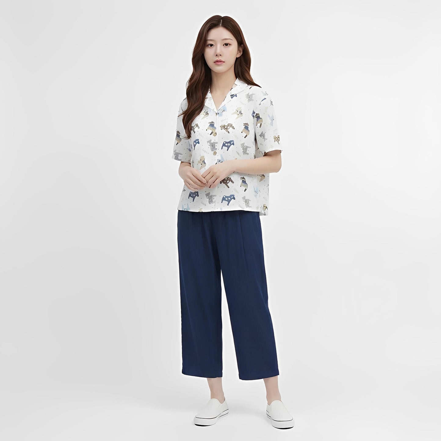 S56_Horse Parade Cotton Twill Printed Shirt - PALIN2559