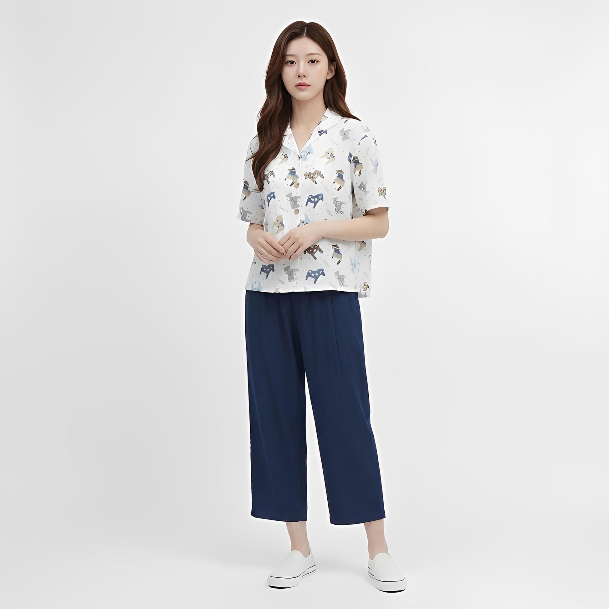 S56_Horse Parade Cotton Twill Printed Shirt - PALIN2559