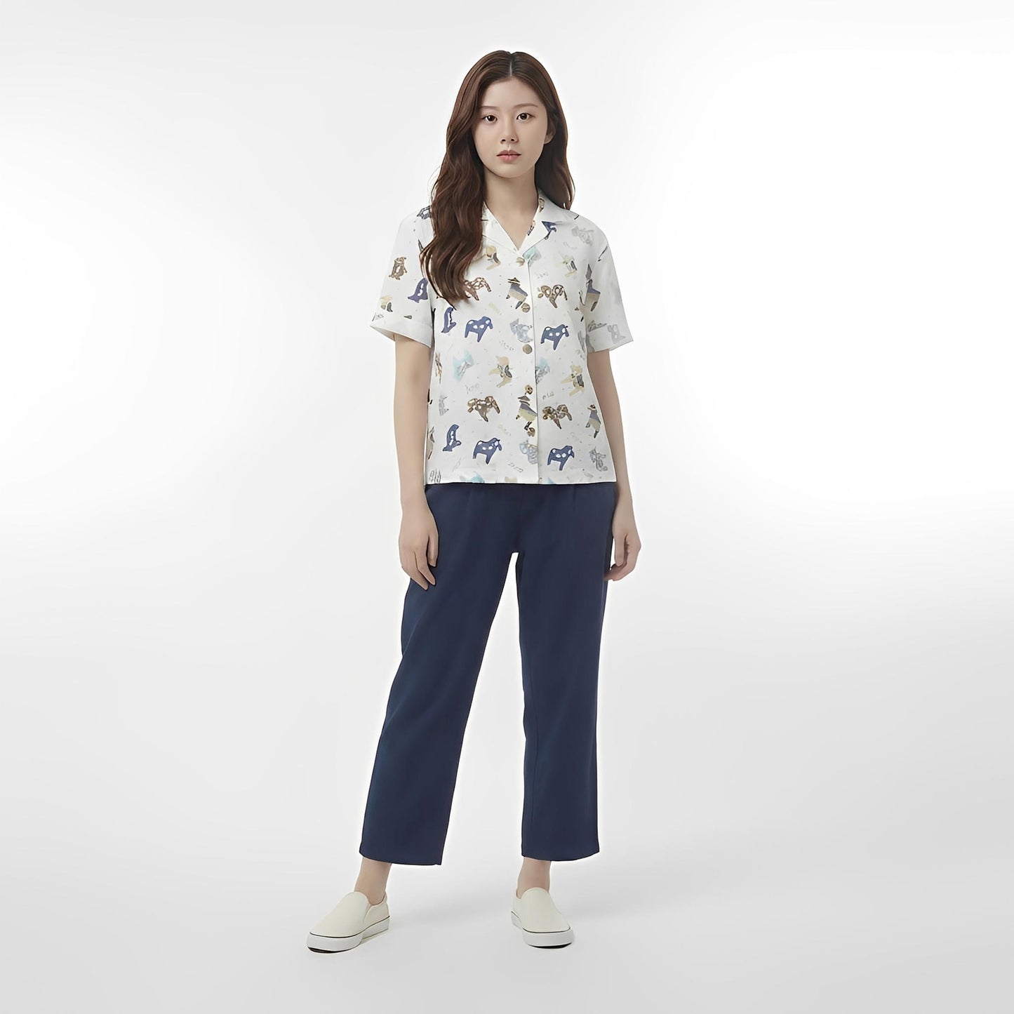 S56_Horse Parade Cotton Twill Printed Shirt - PALIN2559