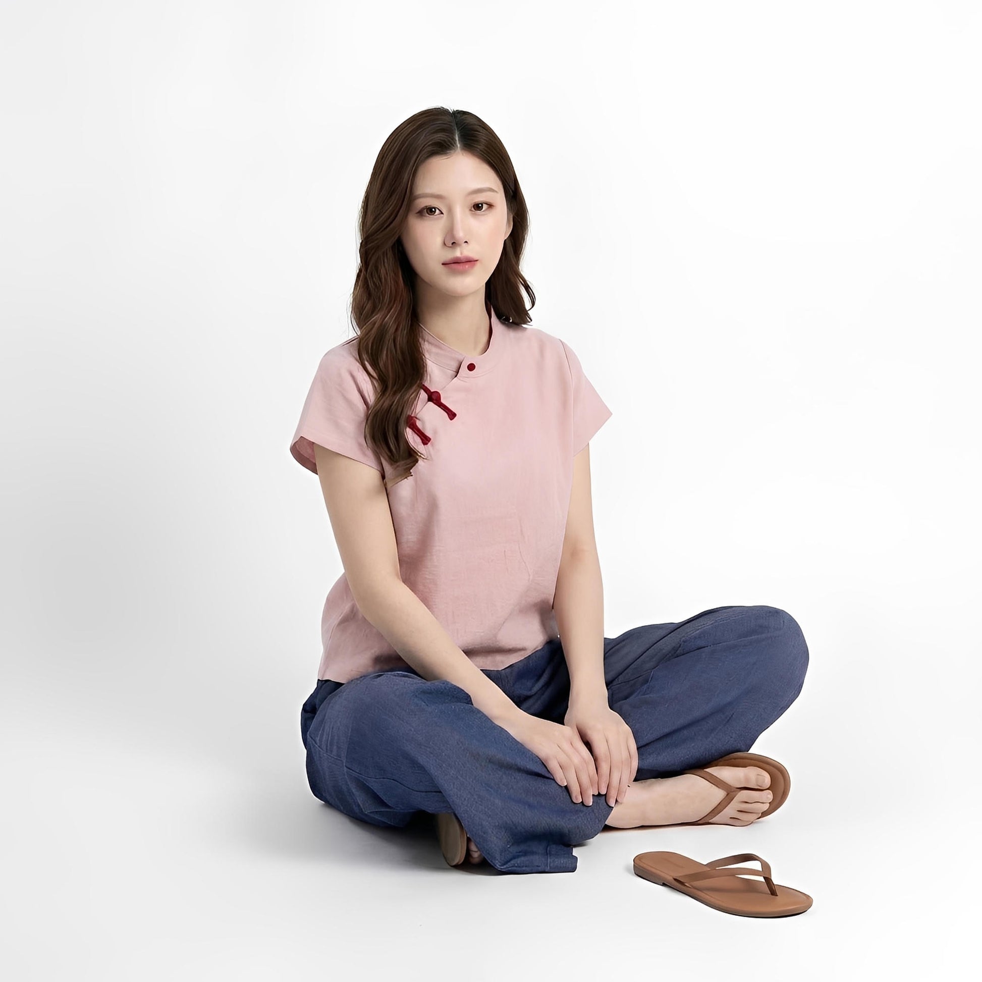 S77_Oriental Charm Washer Cotton Top - PALIN2559