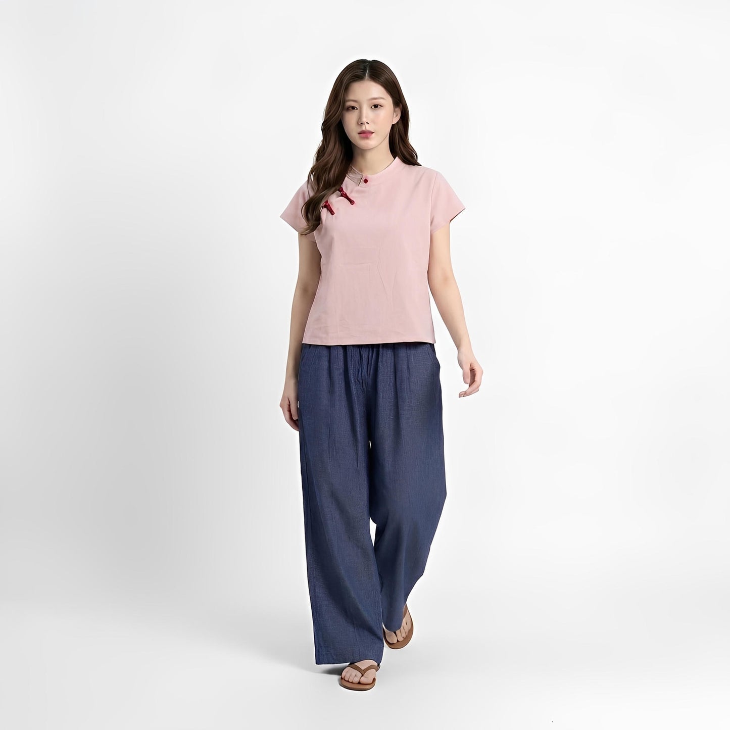 S77_Oriental Charm Washer Cotton Top - PALIN2559