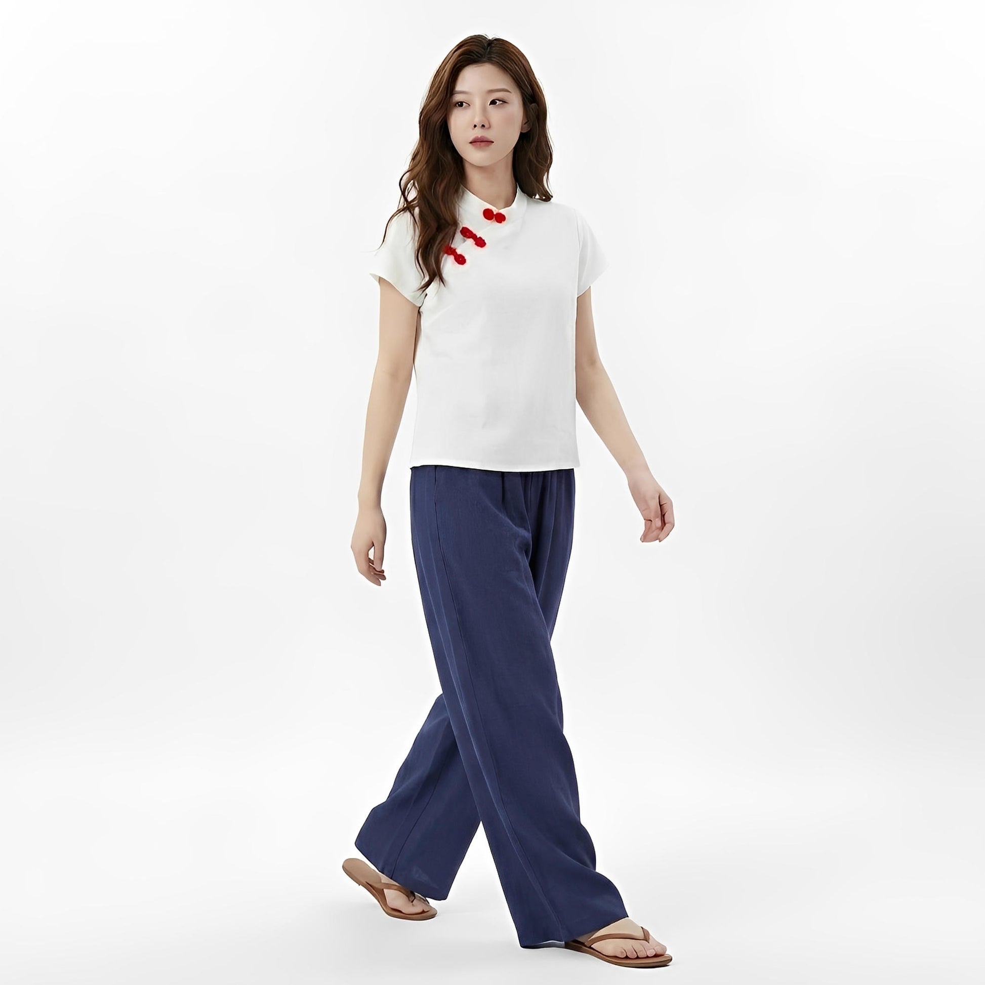 S77_Oriental Charm Washer Cotton Top - PALIN2559